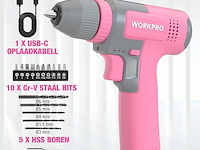 Workpro 8v accuboormachine set - afbeelding 2 van  4