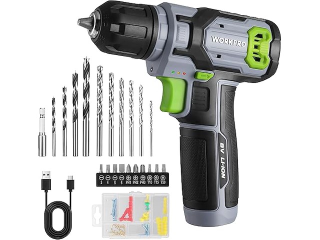 Workpro 8v accuschroevendraaier set - afbeelding 1 van  5