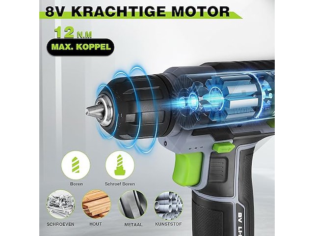 Workpro 8v accuschroevendraaier set - afbeelding 5 van  5