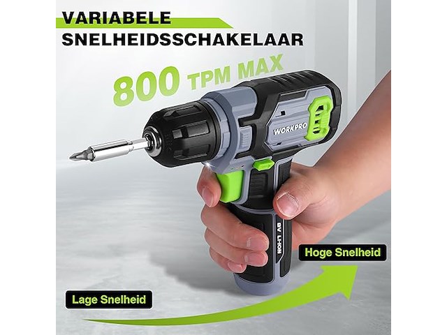 Workpro 8v accuschroevendraaier set - afbeelding 3 van  5