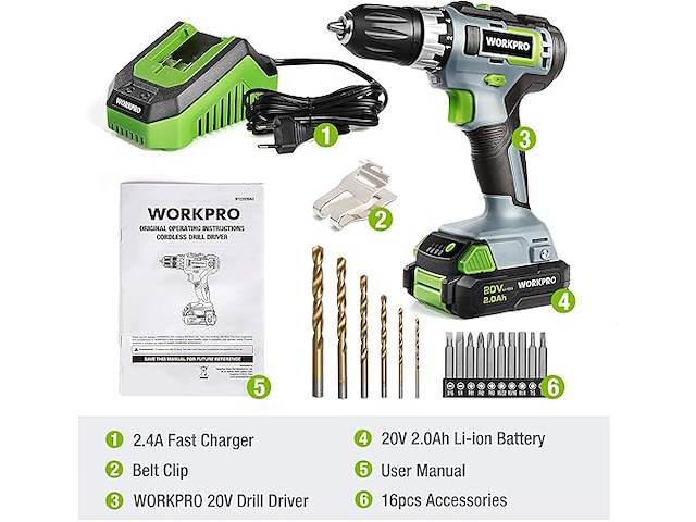 Workpro accuschroefboormachine - afbeelding 4 van  6