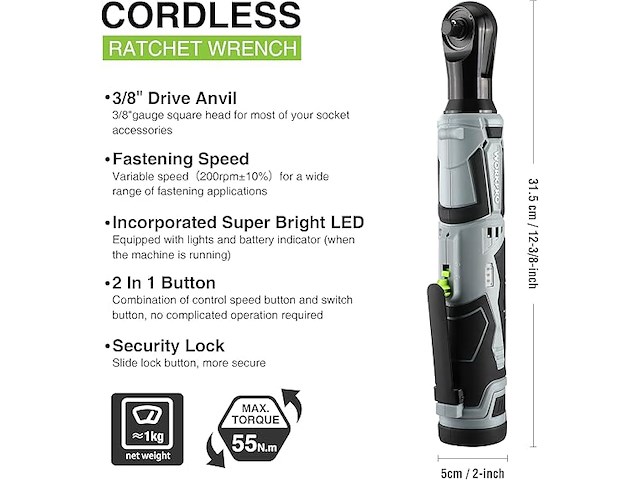 Workpro elektrische ratelsleutelset - afbeelding 4 van  7