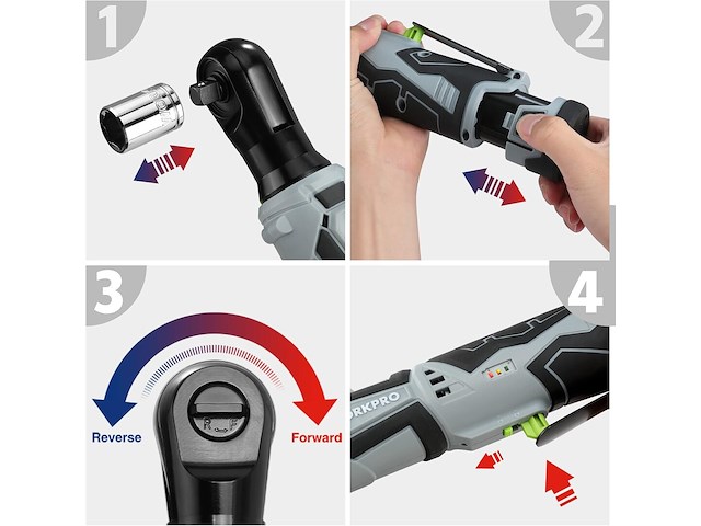 Workpro elektrische ratelsleutelset - afbeelding 5 van  7