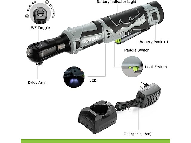 Workpro elektrische ratelsleutelset - afbeelding 2 van  4