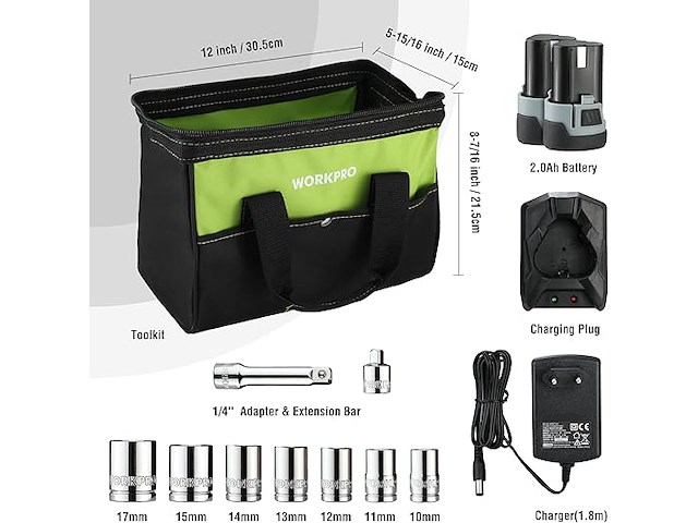 Workpro elektrische ratelsleutelset - afbeelding 4 van  4
