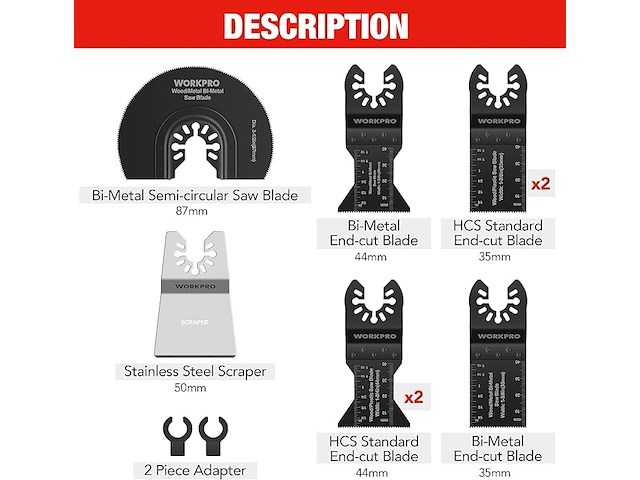Workpro multifunctionele gereedschapsschijven - afbeelding 3 van  5