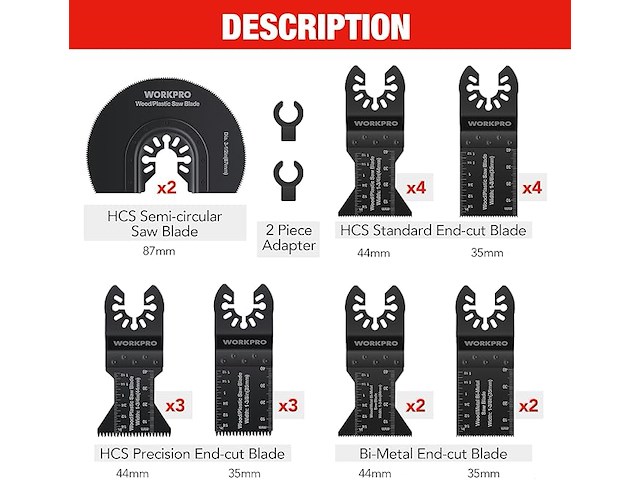Workpro multifunctionele gereedschapsschijven - afbeelding 2 van  4