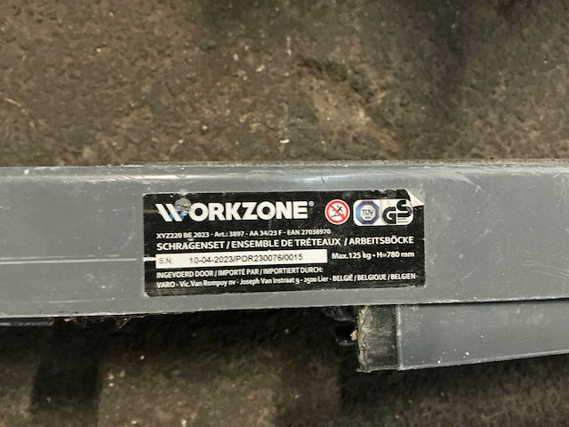 Workzone oppplooibare metalen schraag (2x) - afbeelding 3 van  3