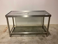 Worstvultafel met afvoer in het midden rvs werktafel - afbeelding 1 van  5