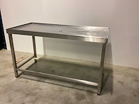Worstvultafel met afvoer in het midden rvs werktafel - afbeelding 2 van  5