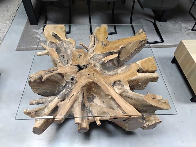 Wortel salontafel 100x100 - afbeelding 2 van  2