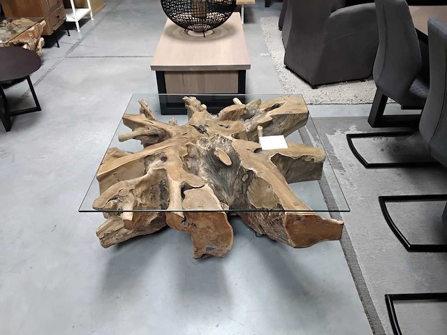 Wortel salontafel 100x100 - afbeelding 1 van  2