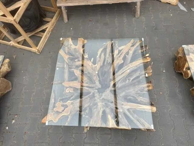 Wortel salontafel 100x100 - afbeelding 3 van  4