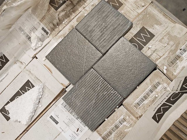 Wow gea carved charcoal wandtegel 12x12 cm 37,4 m² - afbeelding 2 van  8