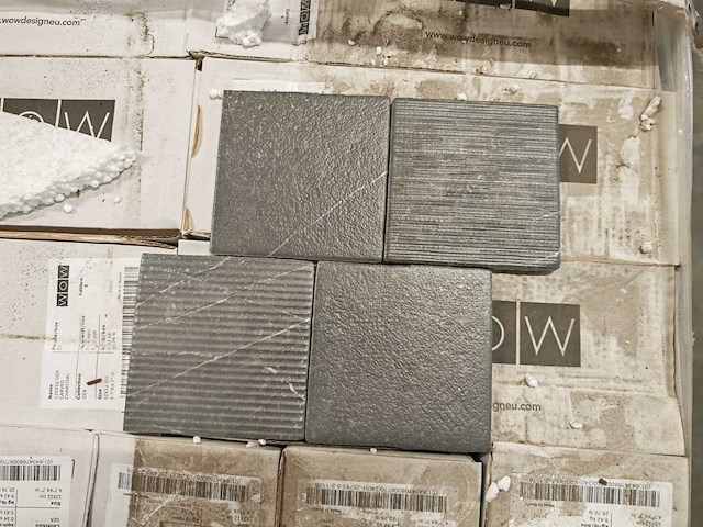 Wow gea carved charcoal wandtegel 12x12 cm 37,4 m² - afbeelding 1 van  8