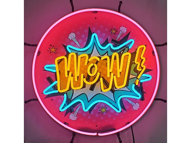 Wow popart, neonbord - diverse lichtapparatuur - afbeelding 1 van  2