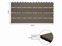 Wpc vloertegel 30x60cm, voor garden terrace, café 12 stuks - 2 m² - afbeelding 3 van  4