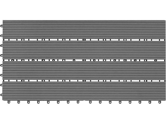 Wpc vloertegeltegel 30x60cm, voor tuinterras, lichtgrijs 12 stuks - 2 m² - afbeelding 2 van  10