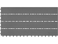 Wpc vloertegeltegel 30x60cm, voor tuinterras, lichtgrijs 12 stuks - 2 m² - afbeelding 2 van  10