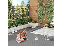 Wpc vloertegeltegel 30x60cm, voor tuinterras, lichtgrijs 12 stuks - 2 m² - afbeelding 4 van  10