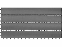 Wpc vloertegeltegel 30x60cm, voor tuinterras, lichtgrijs 12 stuks - 2 m² - afbeelding 7 van  10