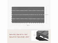 Wpc vloertegeltegel 30x60cm, voor tuinterras, lichtgrijs 12 stuks - 2 m² - afbeelding 6 van  10