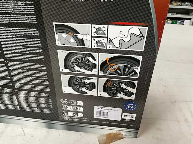 Wrc wieldoppen 15 inch zwart/zilver 4 stuks - afbeelding 4 van  6