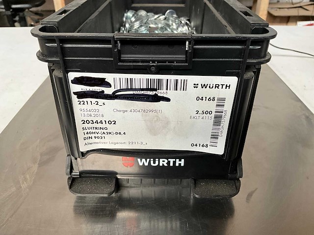 Würth 10.07kg sluitring d8,4 in stapelbare bak - afbeelding 2 van  6