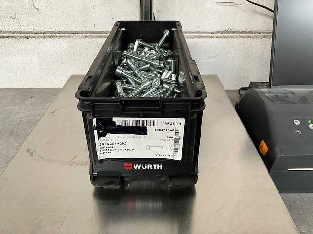 Würth 10.17 kg bzk bout m10x60/60 in stapelbare bak - afbeelding 1 van  2