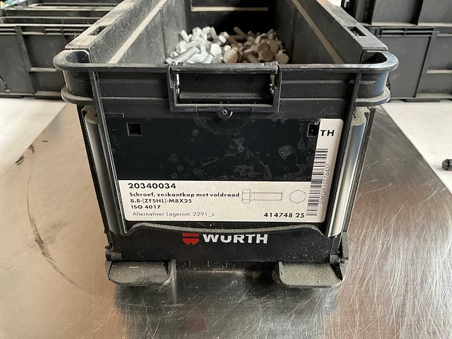 Würth 10.32kg schroef zeskantkop met voldraad m8x25 in stapelbare bak - afbeelding 2 van  6