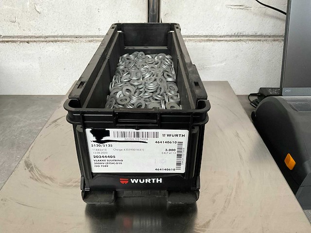 Würth 10.50 kg vlakke sluitring d10 in stapelbare bak - afbeelding 1 van  5