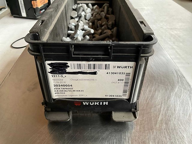 Würth 10.55kg zeskanttapbout m10x35 in stapelbare bak - afbeelding 2 van  6