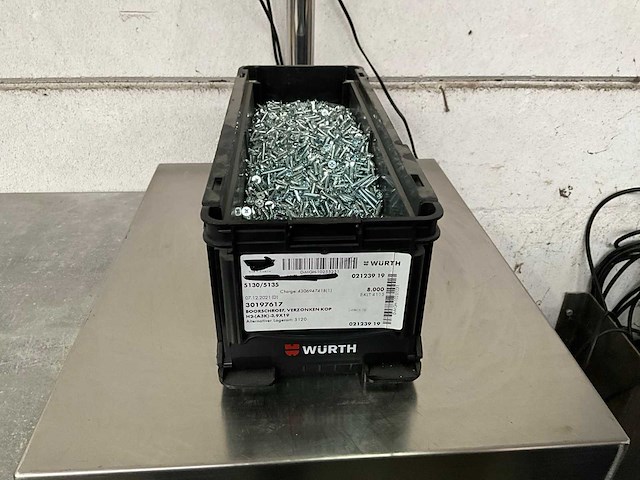 Würth 10.56 kg boorschroef verzonken kop 3,9 x 19 in stapelbare bak - afbeelding 1 van  5