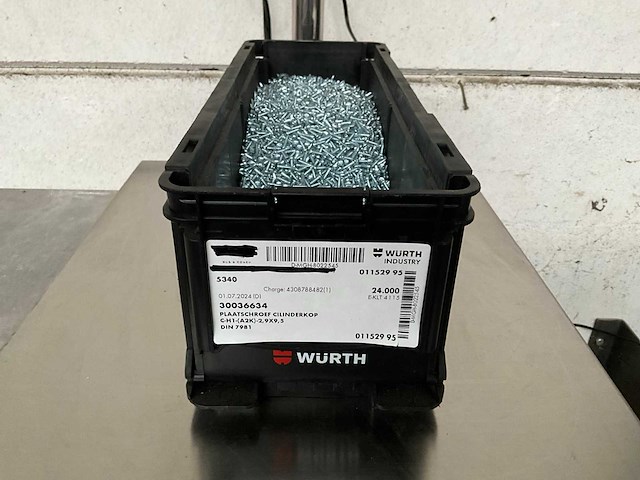 Würth 11.18 kg plaatschroef cilinderkop 2,9 x 9,5 in stapelbare bak - afbeelding 1 van  5