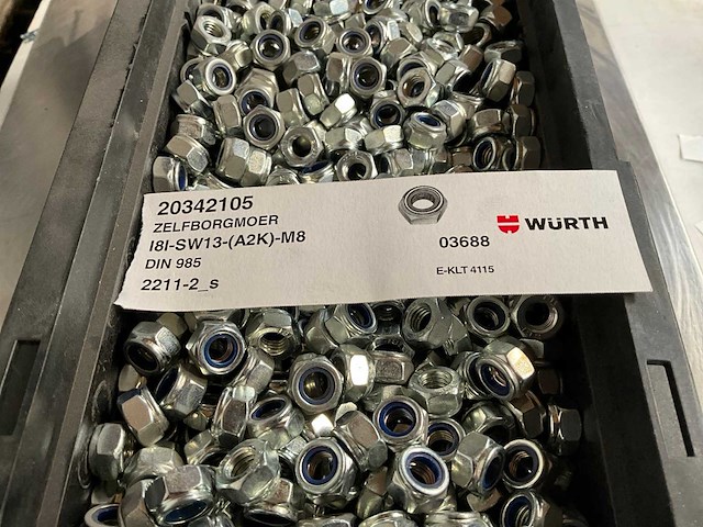 Würth 11.33kg zelfborgmoer m8 in stapelbare bak - afbeelding 2 van  6