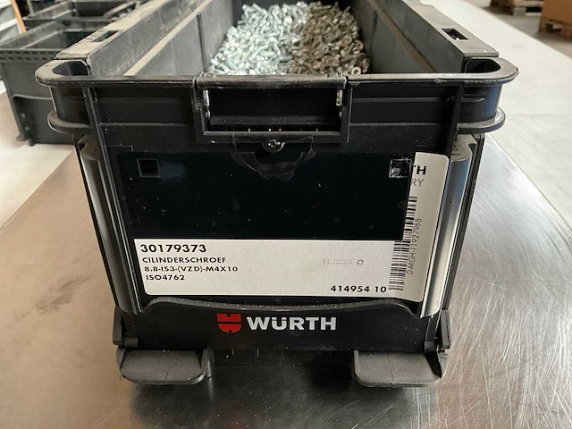 Würth 11.97kg cilinderschroef m4x10 in stapelbare bak - afbeelding 2 van  6