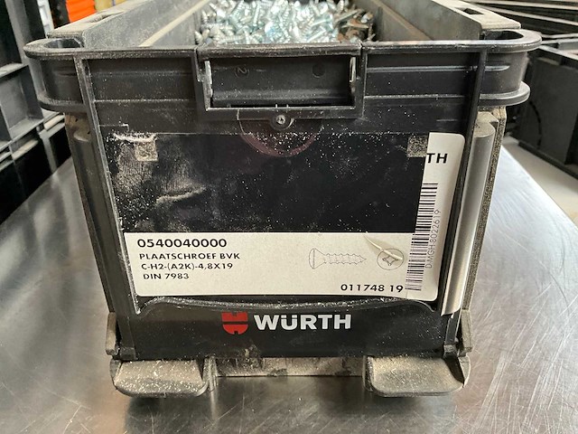 Würth 12.58kg plaatschroef 4,8 x 19 in stapelbare bak - afbeelding 2 van  6