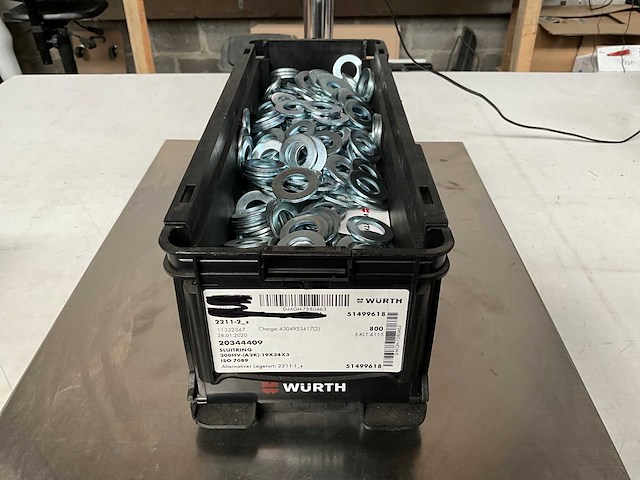 Würth 12.85kg sluitring 19x34x3 in stapelbare bak - afbeelding 1 van  6