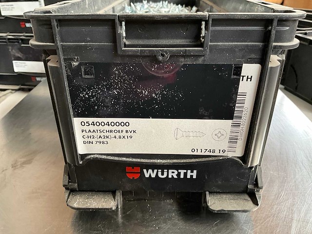 Würth 12.94kg plaatschroef 4,8 x 19 in stapelbare bak - afbeelding 2 van  6