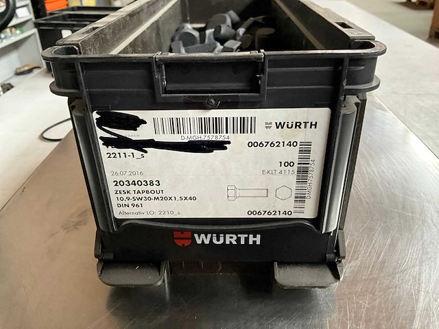 Würth 13.23kg zeskanttapbout m20x1,5x40 in stapelbare bak - afbeelding 2 van  6