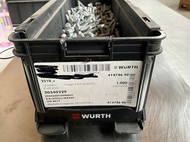 Würth 13.35kg zeskanttapbout m6x40 in stapelbare bak - afbeelding 2 van  6