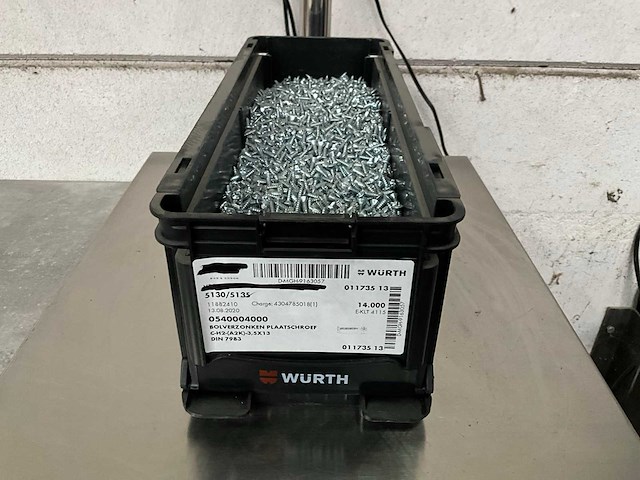 Würth 13.63 kg bolverzonken plaatschroef 3,5 x 13 in stapelbare bak - afbeelding 1 van  5