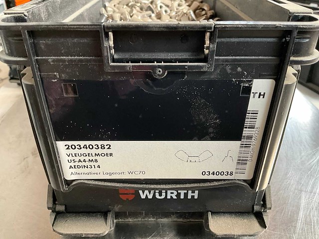 Würth 15.29kg vleugelmoer m8 in stapelbare bak - afbeelding 4 van  6