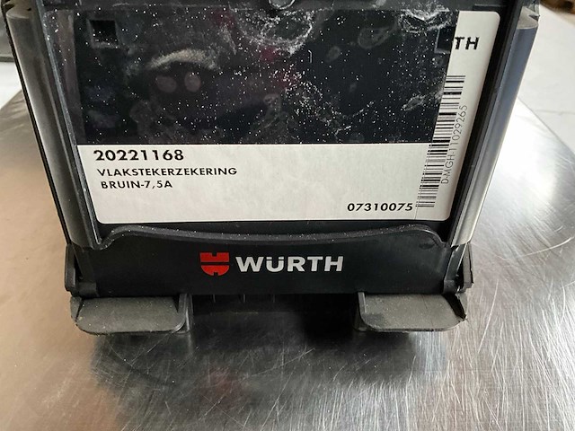 Würth 1,81kg vlakstekkerzekering bruin 7,5a in stapelbare bak - afbeelding 2 van  6