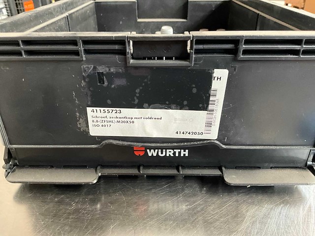 Würth 19.17kg schroef zeskantkop met voldraad m20x50 in stapelbare bak - afbeelding 1 van  6