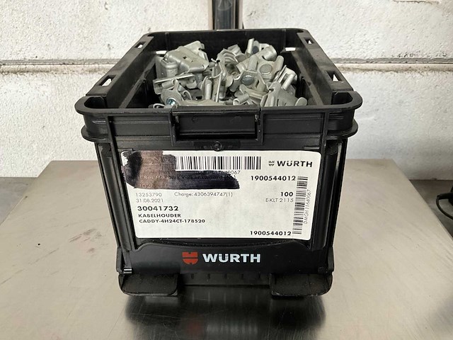 Würth 2.43 kg bevestigingsklem/kabelhouder caddy in stapelbare bak - afbeelding 1 van  6