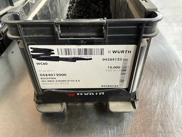Würth 2.50kg rozetten zwart 4,8 in stapelbare bak - afbeelding 3 van  6