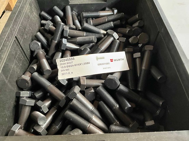 Würth 25.12kg zeskantbout met fijne draad m16 x 1,5 x 80 in stapelbare bak - afbeelding 4 van  6