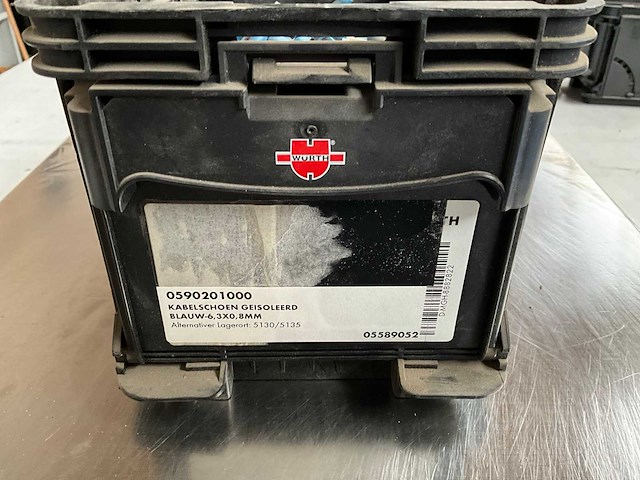 Würth 2,88kg kabelschoen geïsoleerd blauw 6,3x0,8mm in stapelbare bak - afbeelding 2 van  5