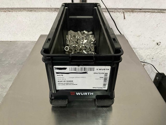 Würth 2.97 kg krimp-kabeloog m8x50,0 in stapelbare bak - afbeelding 1 van  5